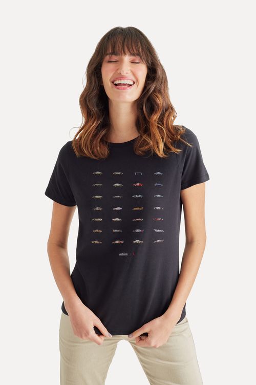 Camiseta Feminina Mosaico Carros