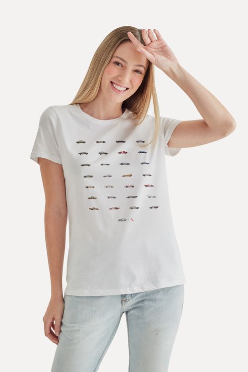 Camiseta Feminina Mosaico Carros