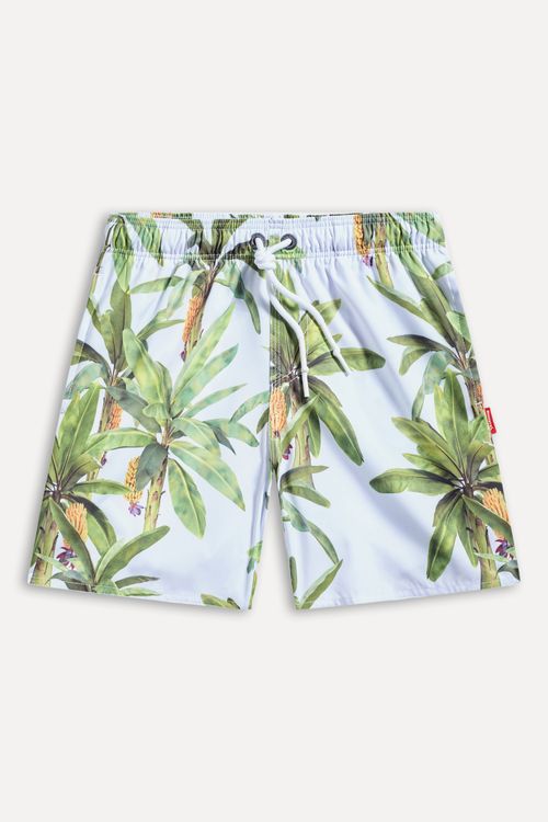 Short Praia Mini Estampa Bananal White