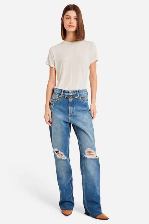 Calca Jeans Mini Wide Leg Mila Rasgo