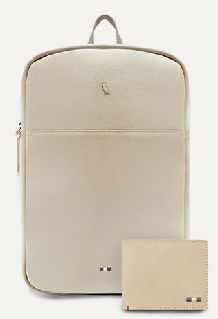 Kit Mochila e Carteira Parma Creme