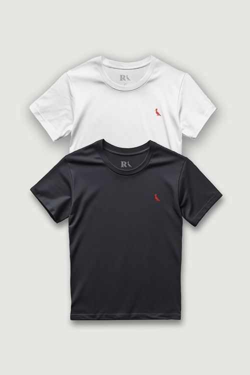 KIT 2 CAMISETAS BÁSICAS BRASA PICA-PAU BORDADO